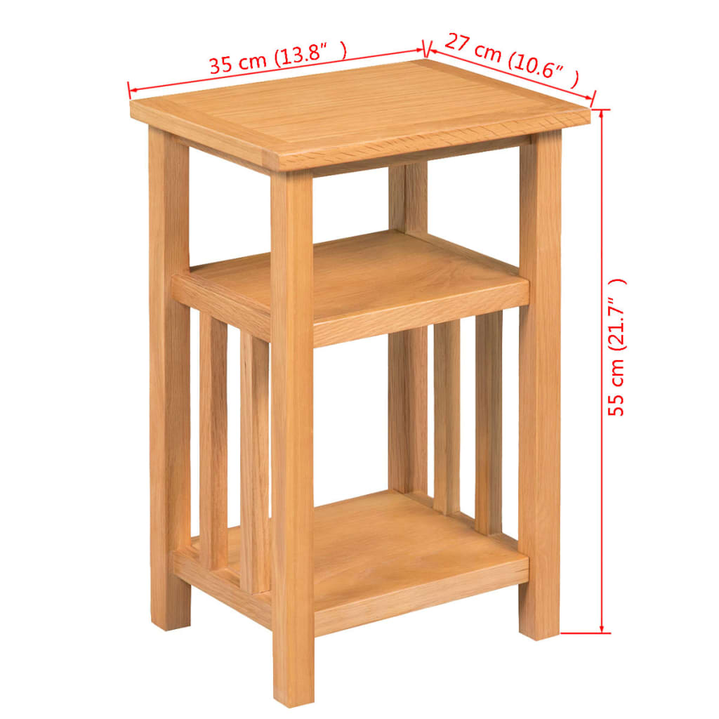 Table d'appoint avec étagère à revues Chêne massif 27x35x55 cm - XIOS