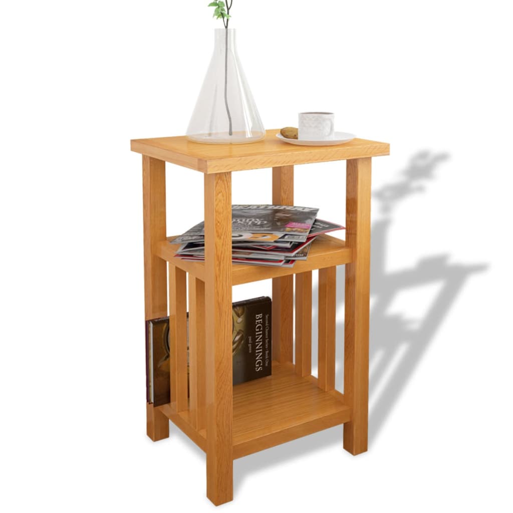 Table d'appoint avec étagère à revues Chêne massif 27x35x55 cm - XIOS