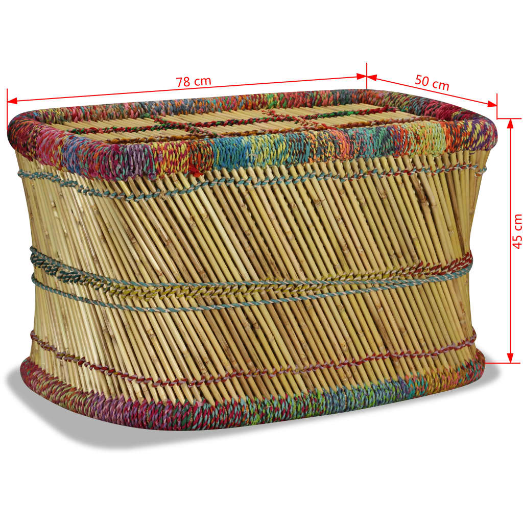 Table basse Bambou avec Détails Chindi Multicolore - XIOS