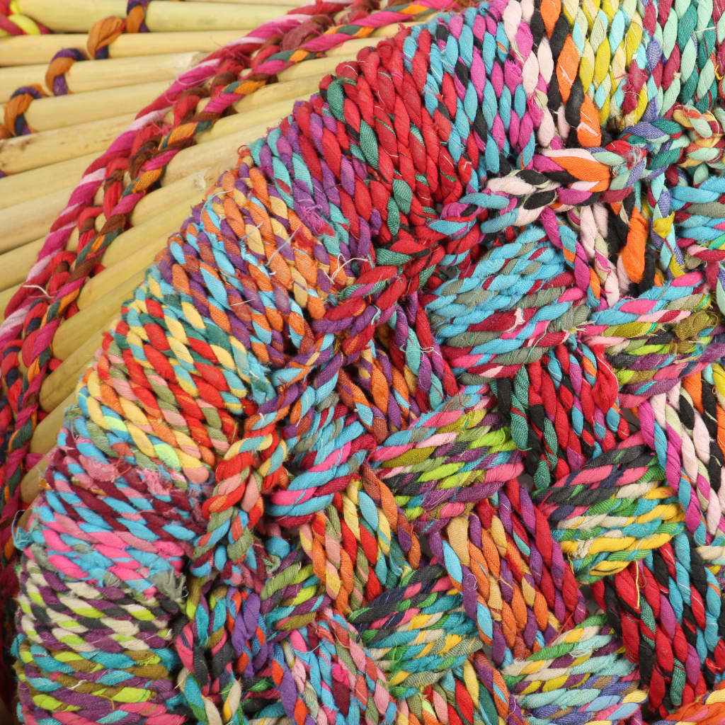 Tabourets avec détails chindi lot de 2 multicolore bambou - XIOS