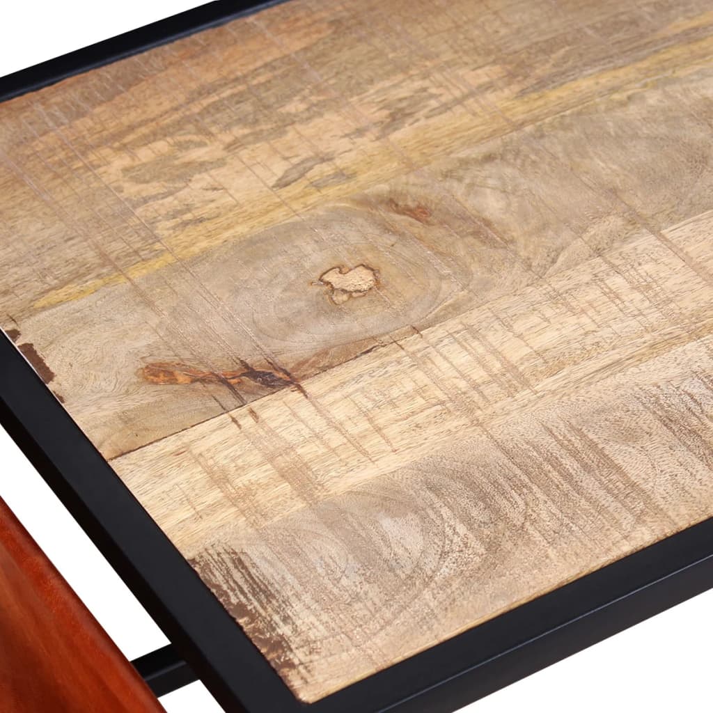 Table basse avec porte-revues Cuir véritable 110x50x45 cm - XIOS