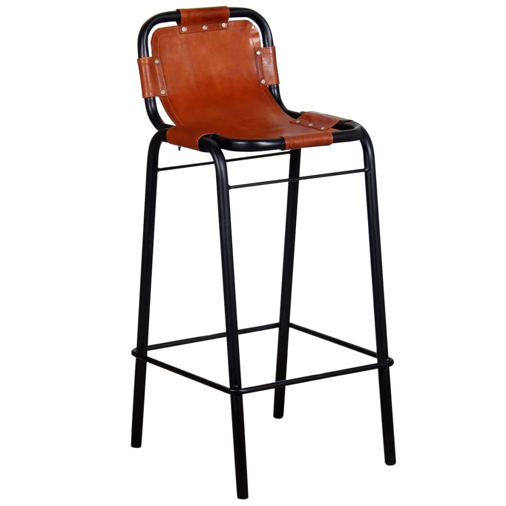 Tabourets de bar lot de 2 cuir véritable - XIOS