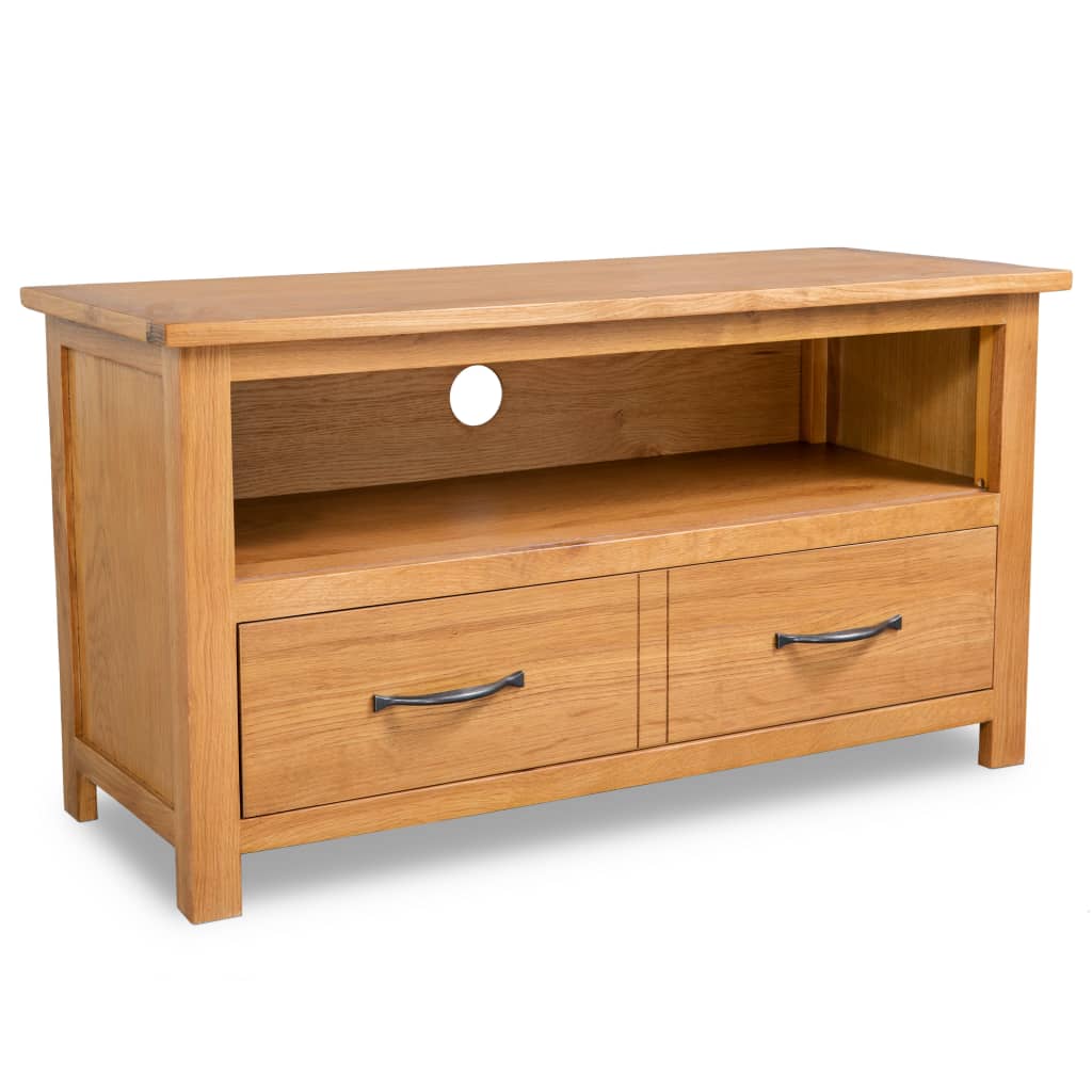Meuble TV 90x35x48 cm bois de chêne massif - XIOS