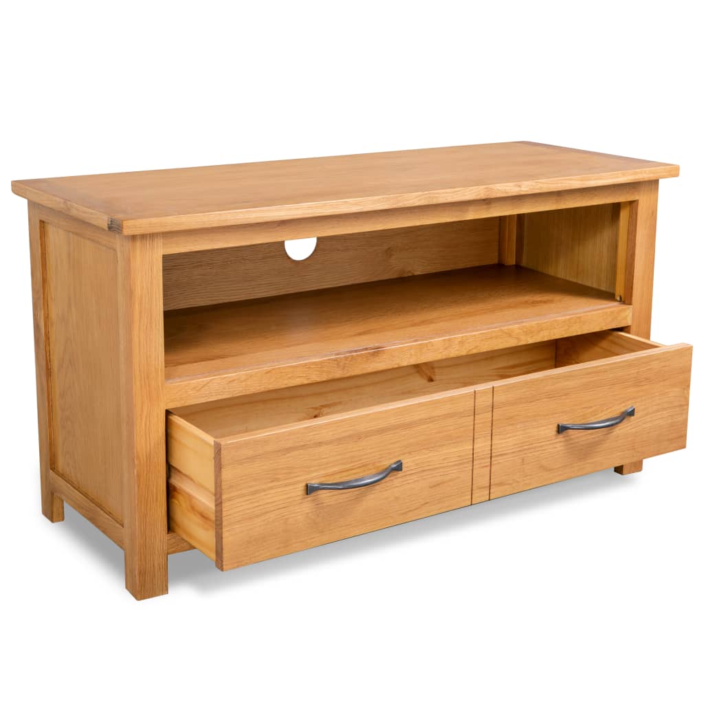 Meuble TV 90x35x48 cm bois de chêne massif - XIOS