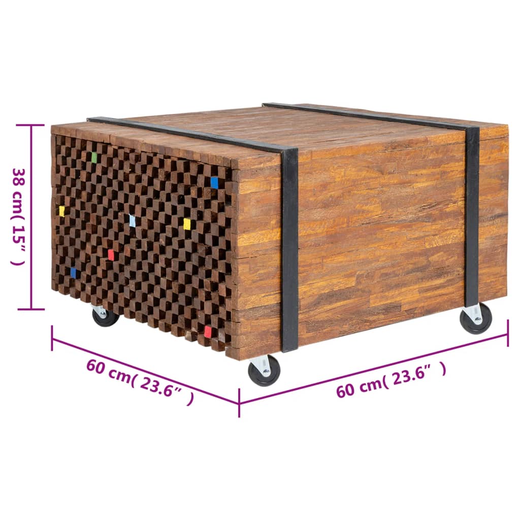 Table d'appoint en teck 60 x 60 x 38 cm - XIOS