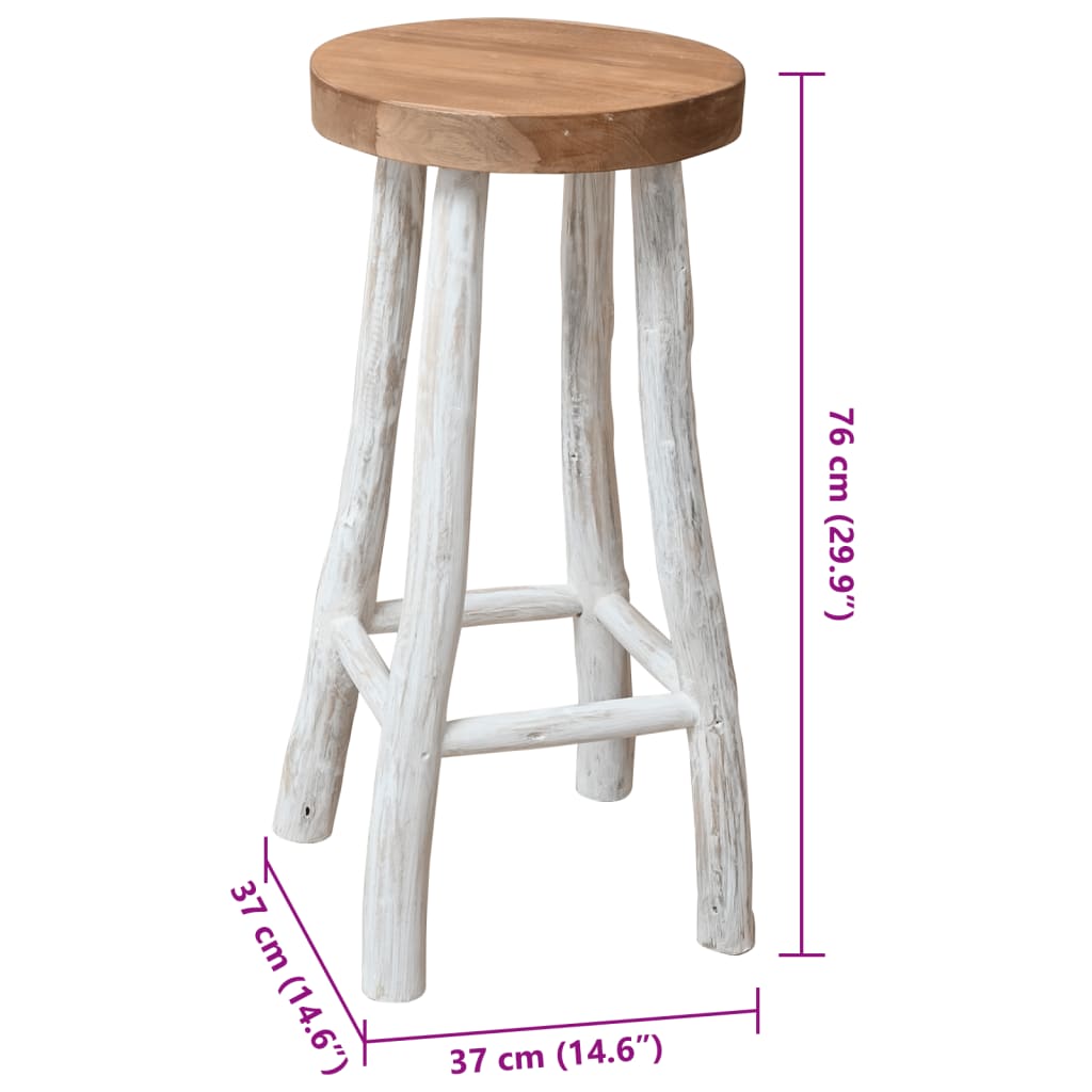 Chaise de bar Bois de teck solide - XIOS