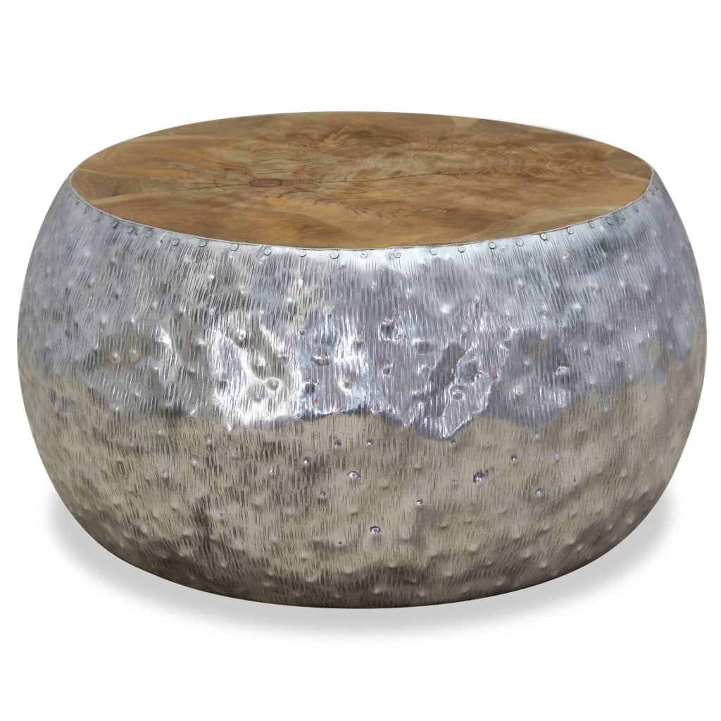 Table basse Aluminium Teck 60x60x30 cm - XIOS