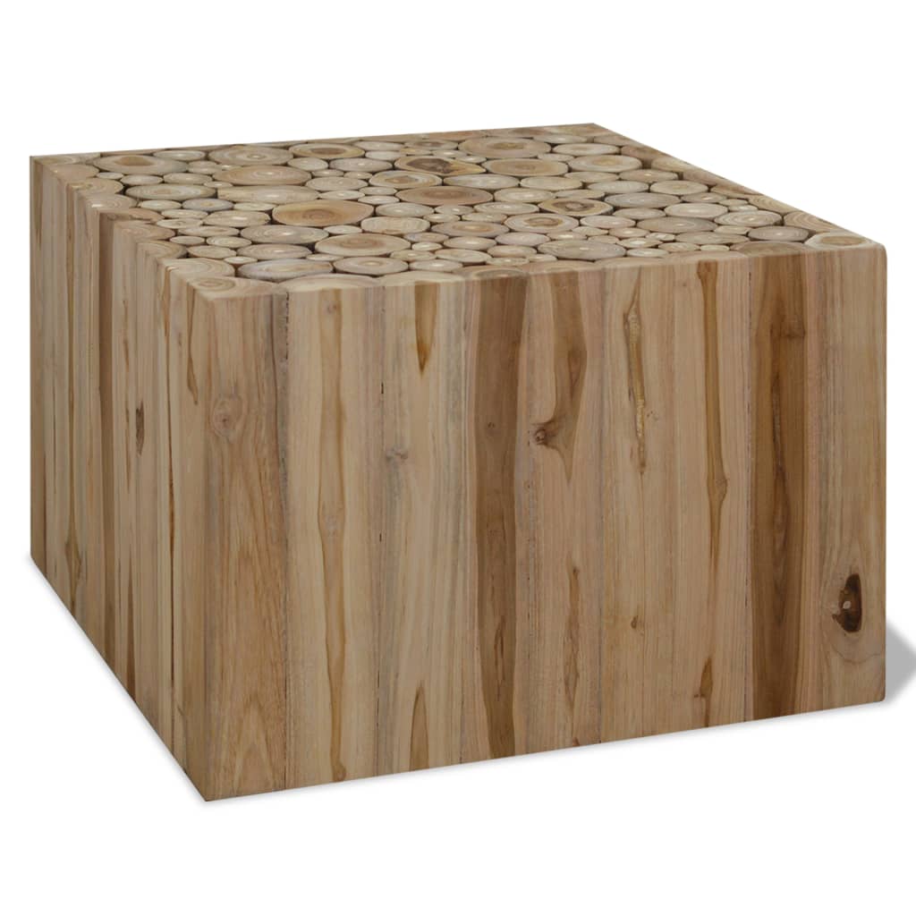Table basse Teck authentique 50x50x35 cm - XIOS