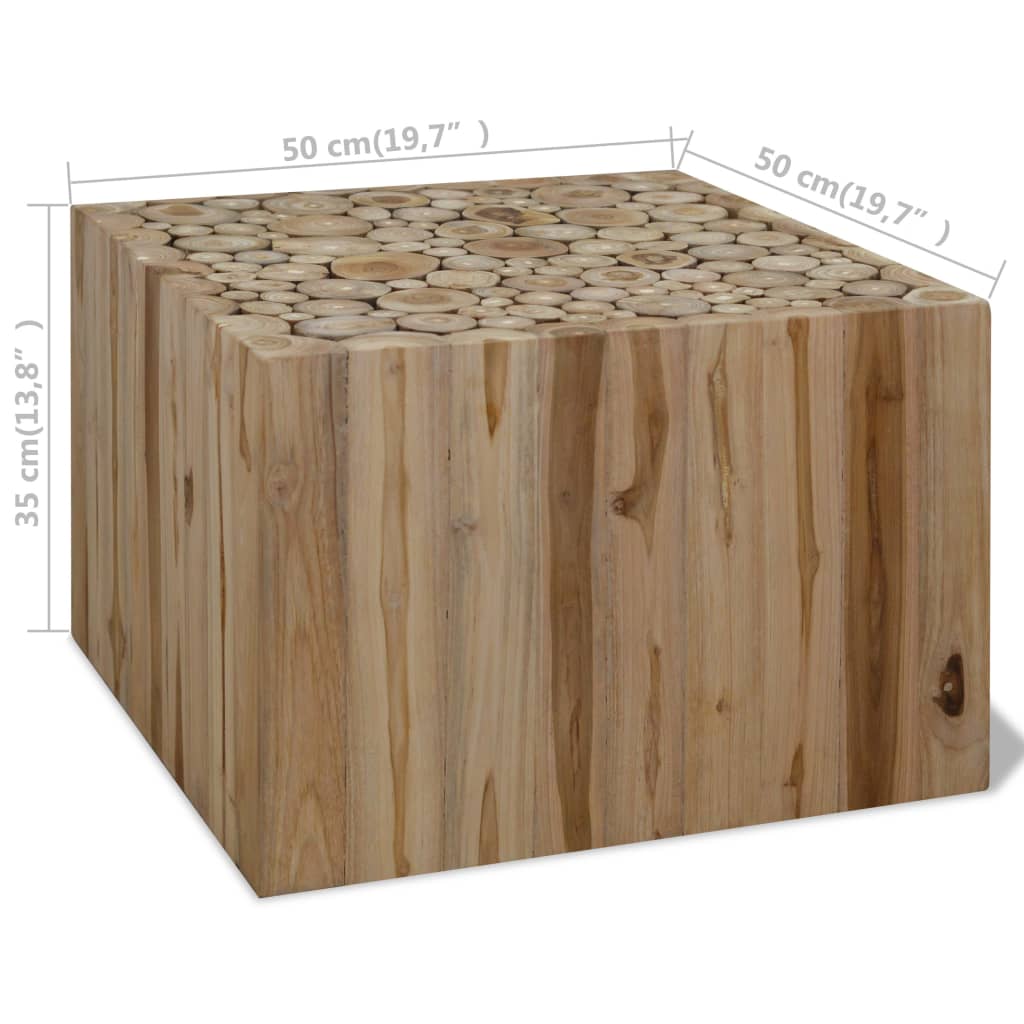 Table basse Teck authentique 50x50x35 cm - XIOS