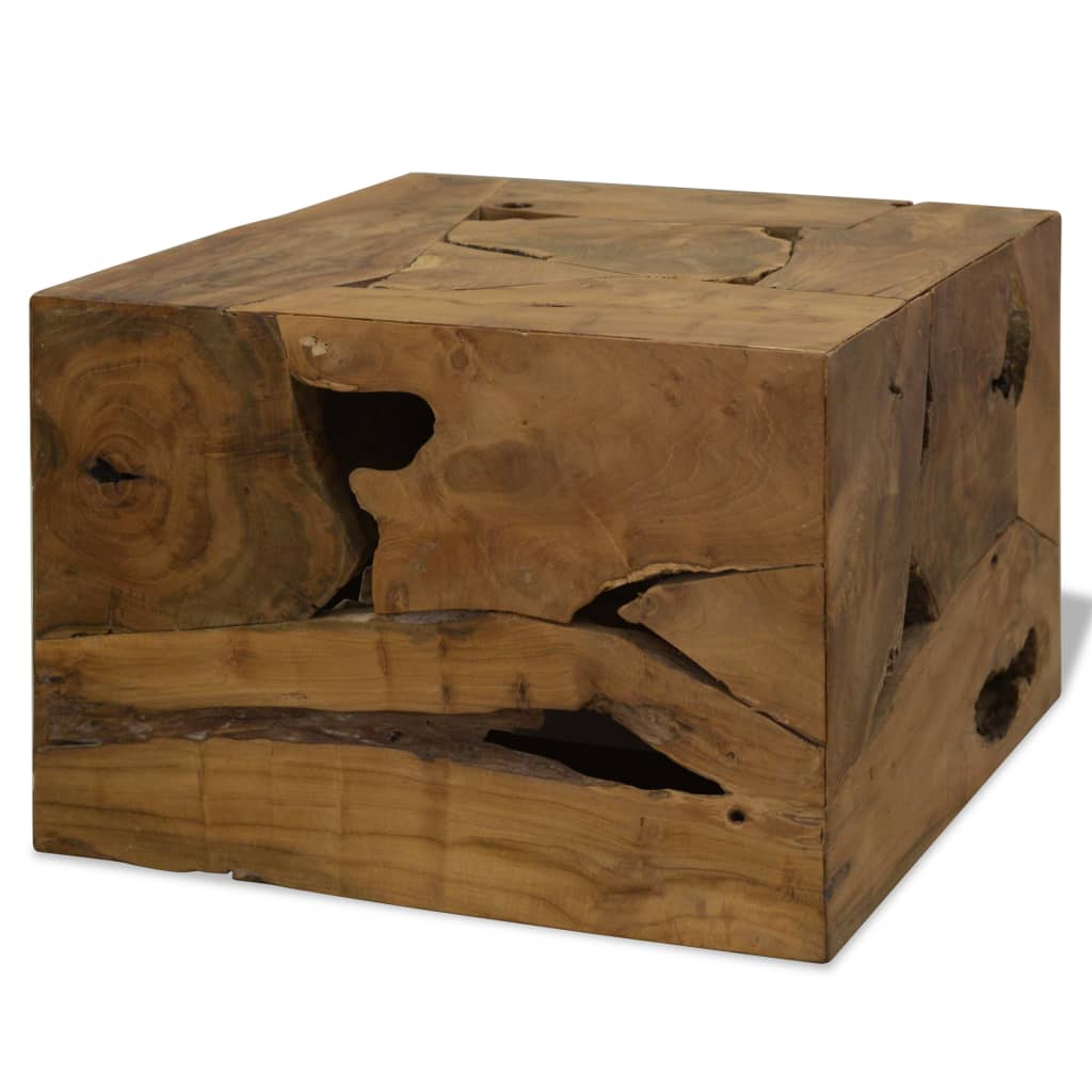 Table basse 50x50x35 cm Teck véritable Marron - XIOS