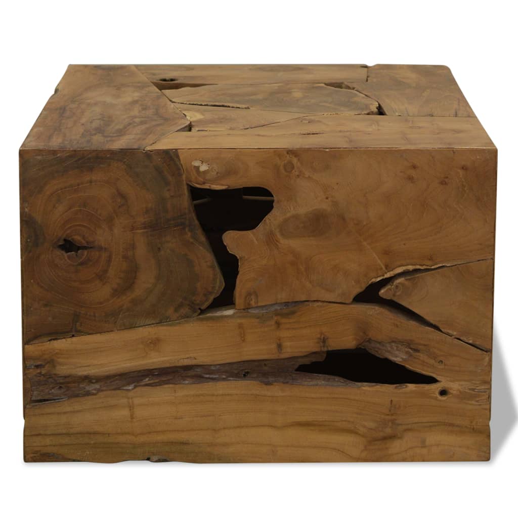 Table basse 50x50x35 cm Teck véritable Marron - XIOS