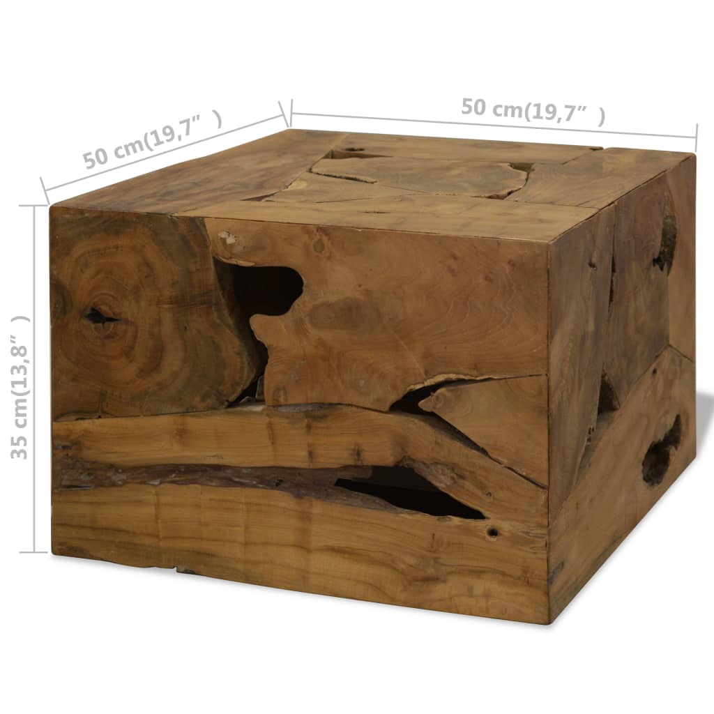 Table basse 50x50x35 cm Teck véritable Marron - XIOS