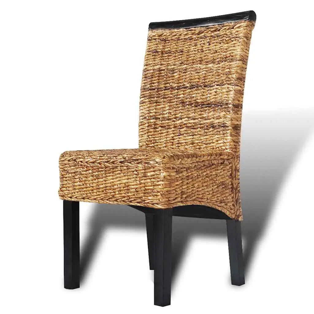 Chaises à manger lot de 4 bois solide de manguier et abaca - XIOS