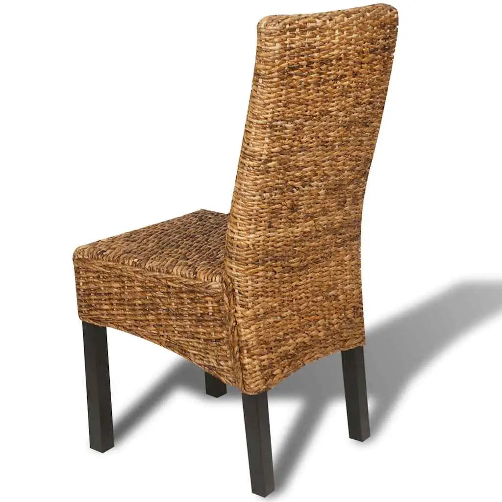 Chaises à manger lot de 4 bois solide de manguier et abaca - XIOS