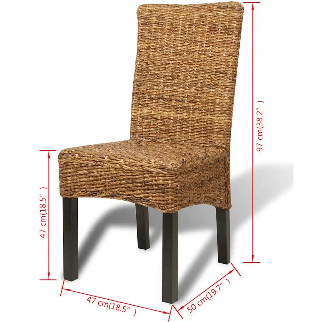 Chaises à manger lot de 4 bois solide de manguier et abaca - XIOS
