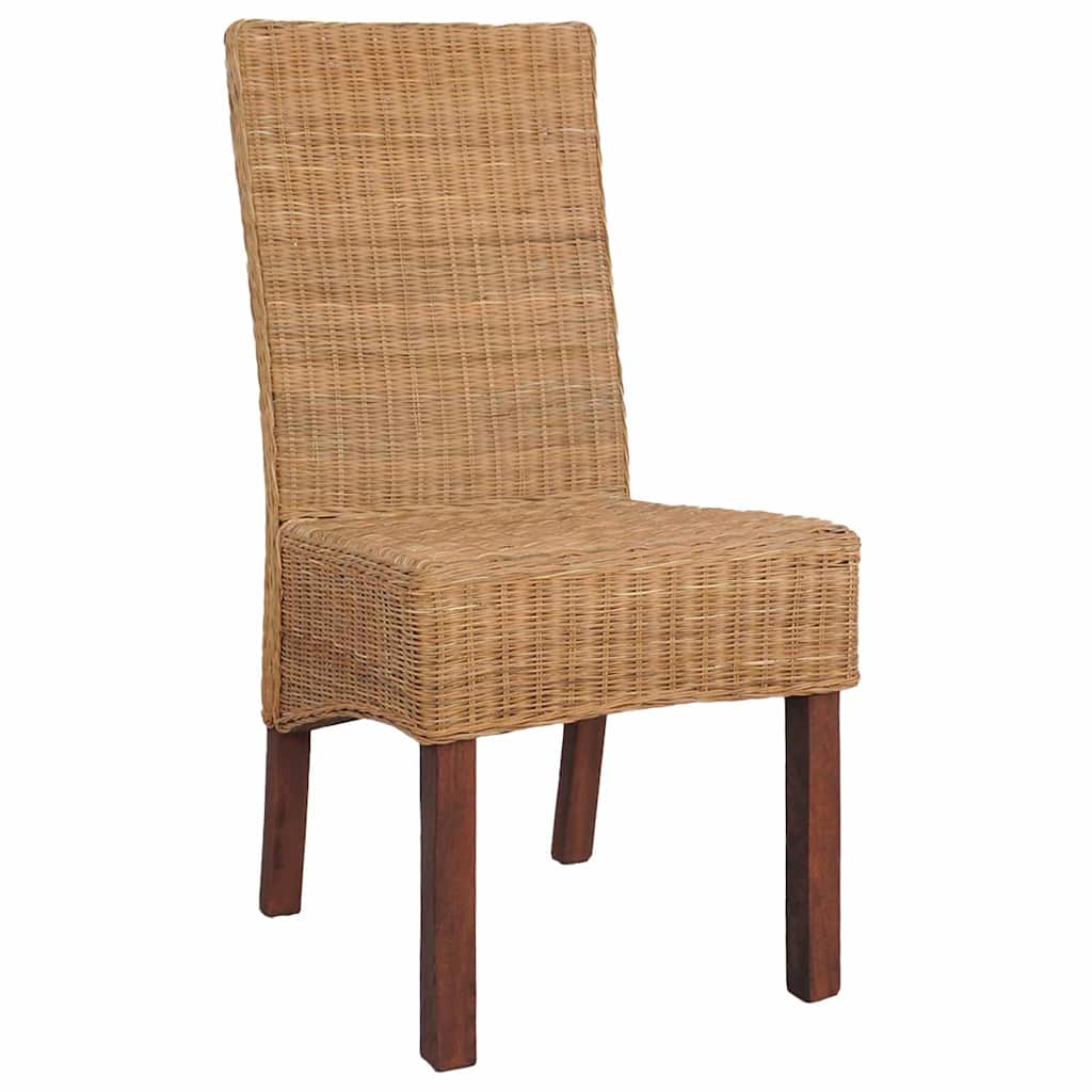 Chaises à manger lot de 4 marron rotin naturel