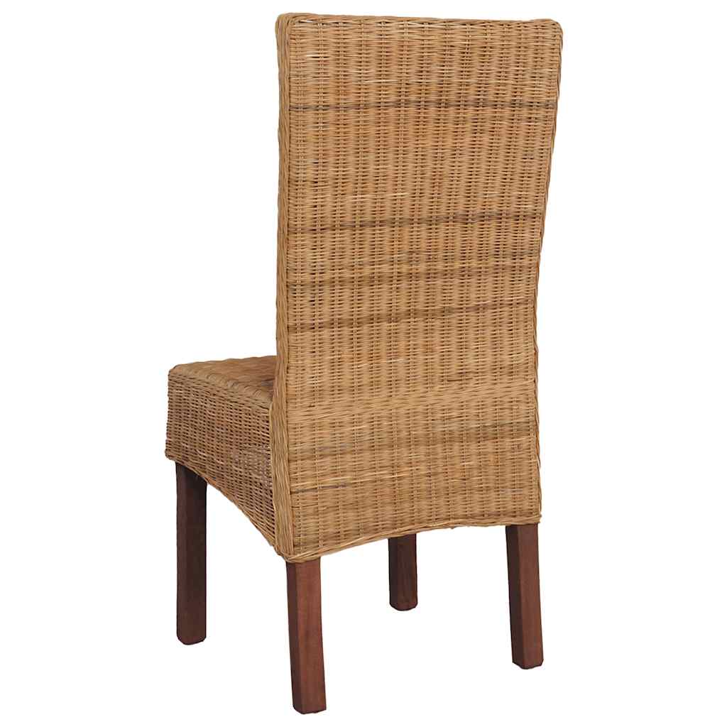Chaises à manger lot de 4 marron rotin naturel
