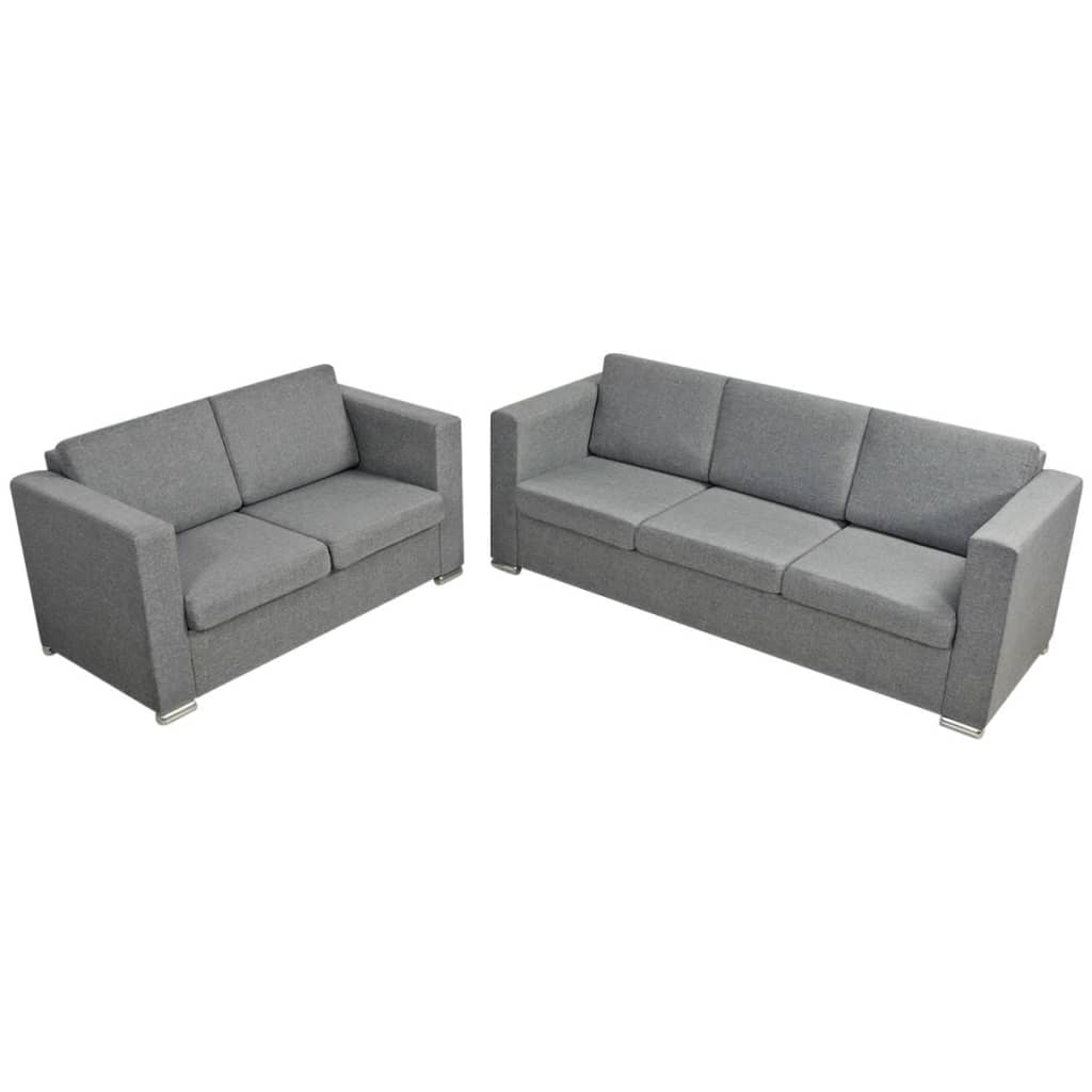 Ensemble de canapés deux pièces Tissu Gris clair - XIOS