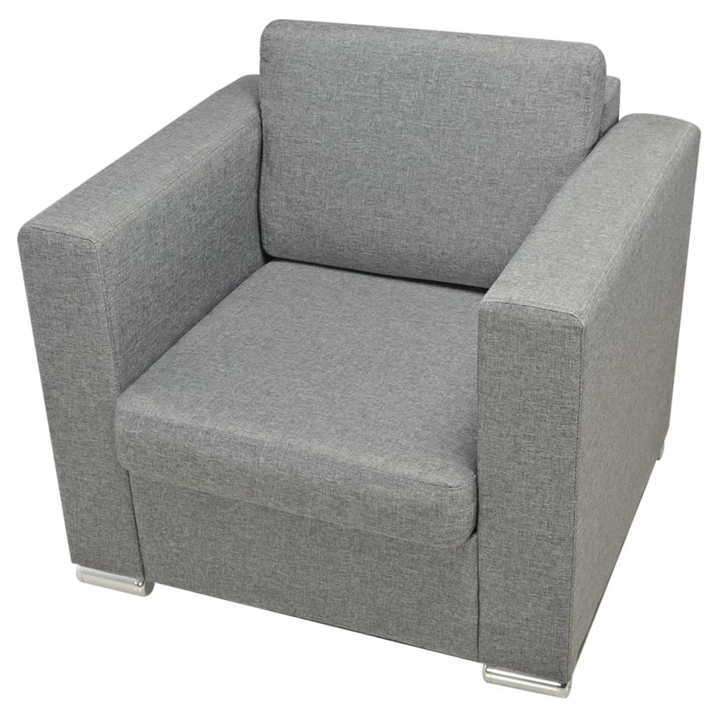 Ensemble de canapés trois pièces Tissu Gris clair - XIOS