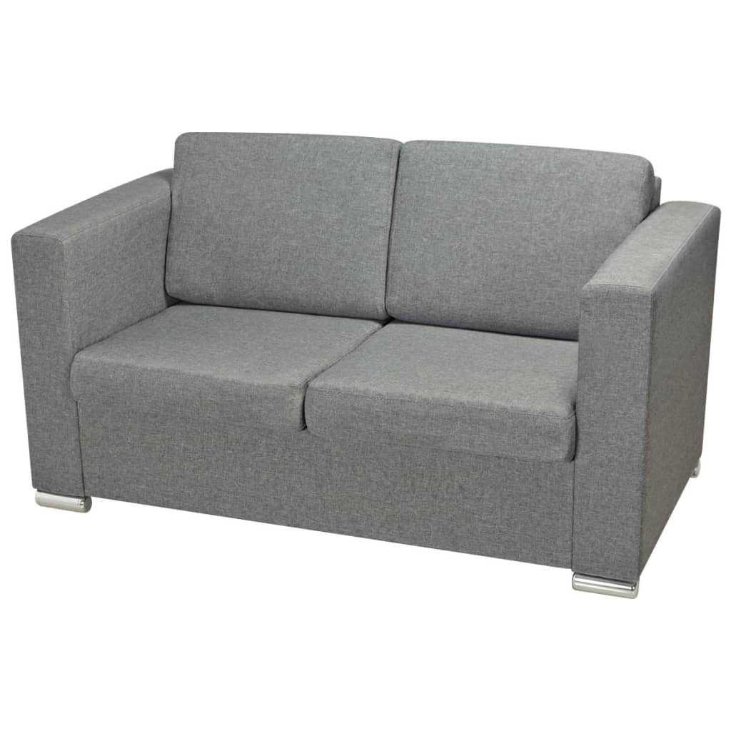 Ensemble de canapés trois pièces Tissu Gris clair - XIOS
