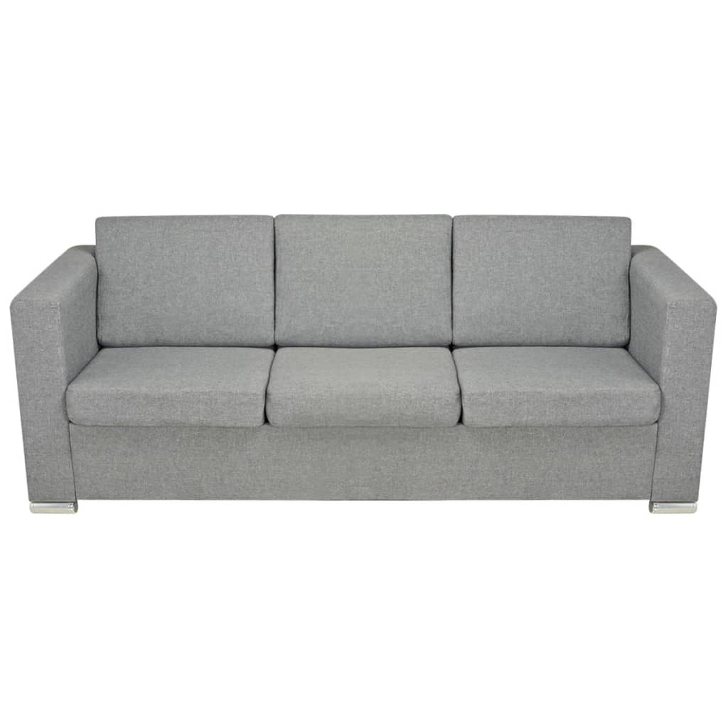 Ensemble de canapés trois pièces Tissu Gris clair - XIOS