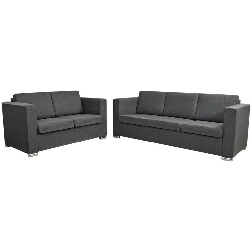Ensemble de canapés deux pièces Tissu Gris foncé - XIOS