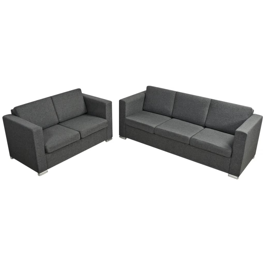 Ensemble de canapés deux pièces Tissu Gris foncé - XIOS