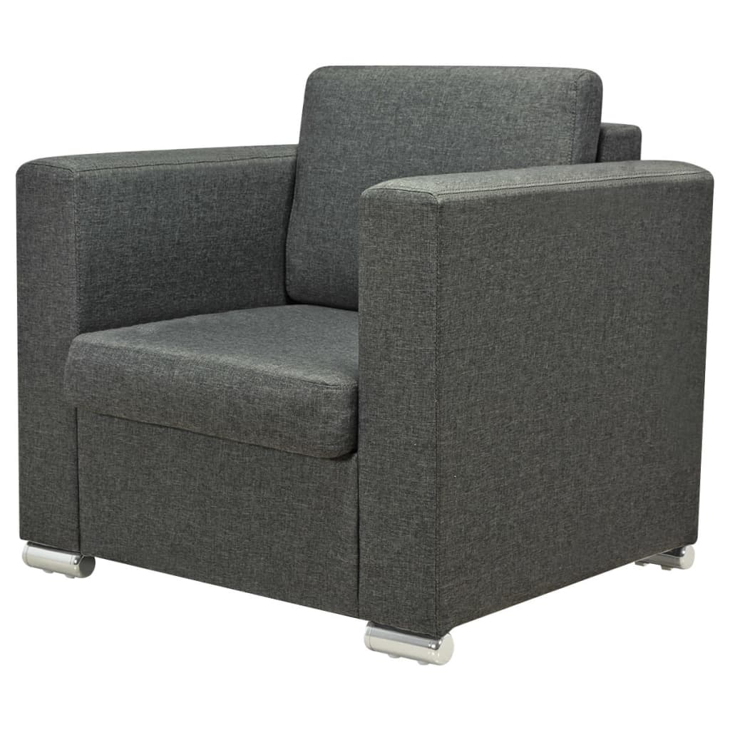 Ensemble de canapés trois pièces Tissu Gris foncé - XIOS