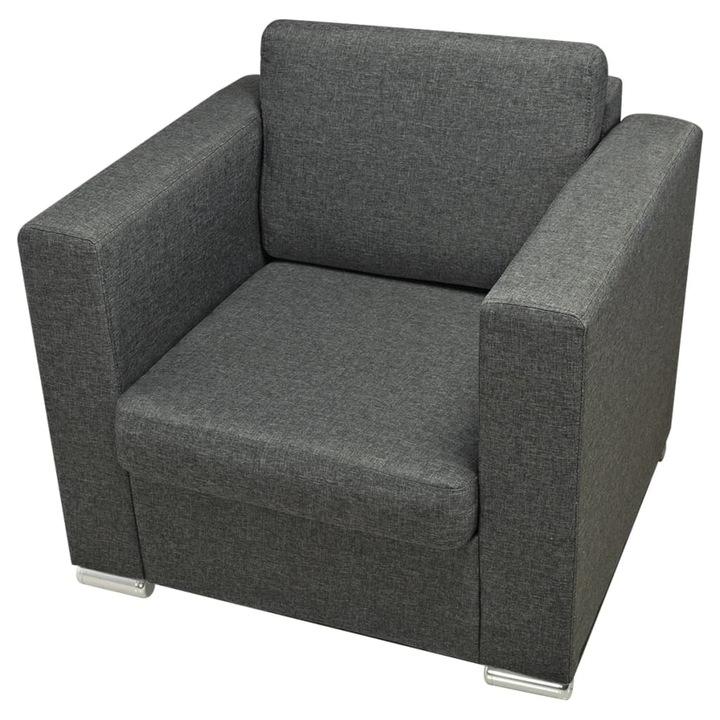 Ensemble de canapés trois pièces Tissu Gris foncé - XIOS