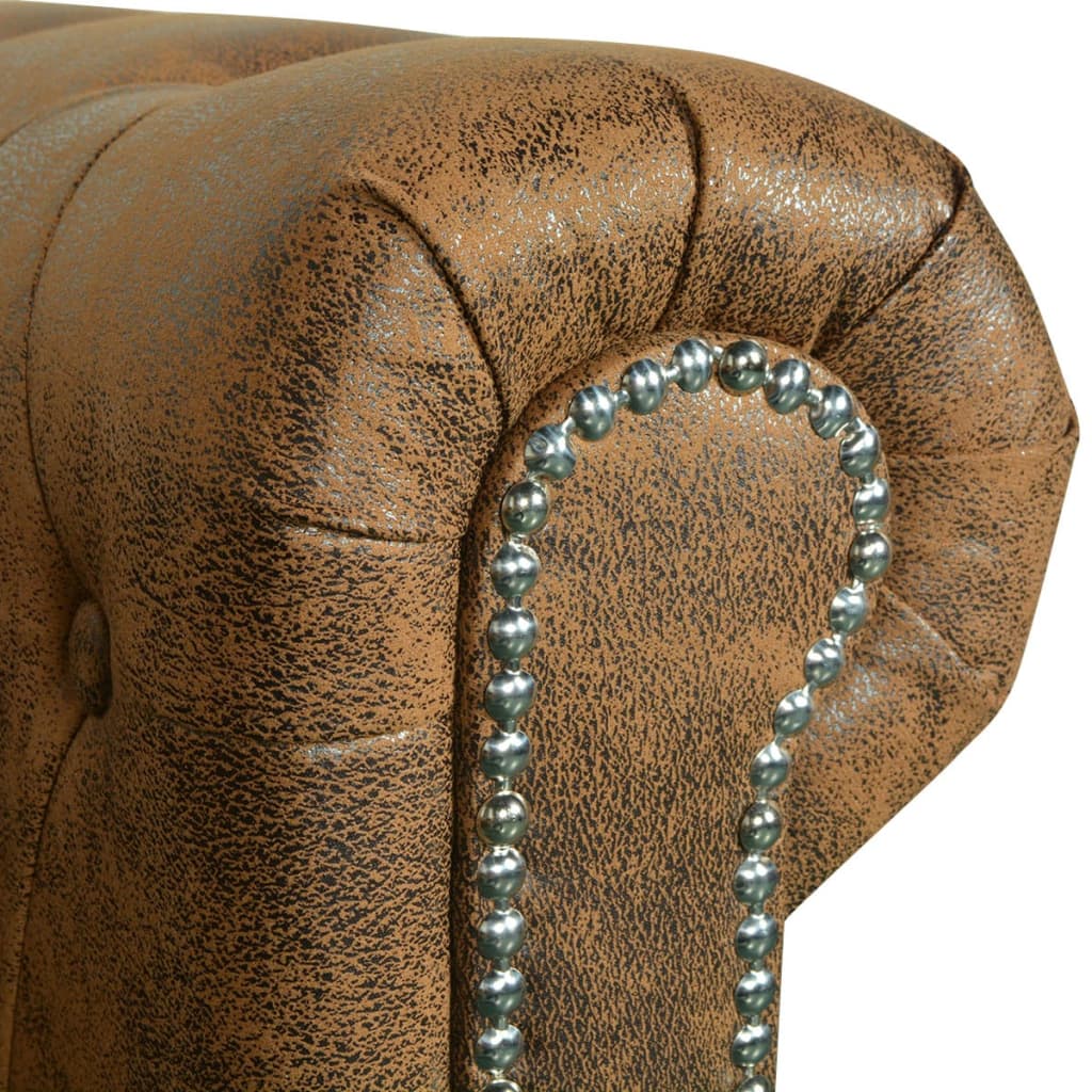 Ensemble de canapé Chesterfield à 2 et 3 places marron Canapés vidaXL