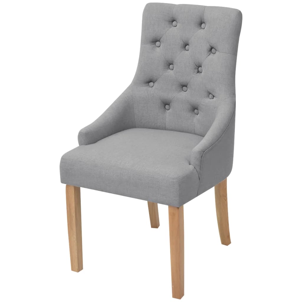 Chaises à manger lot de 4 gris clair tissu