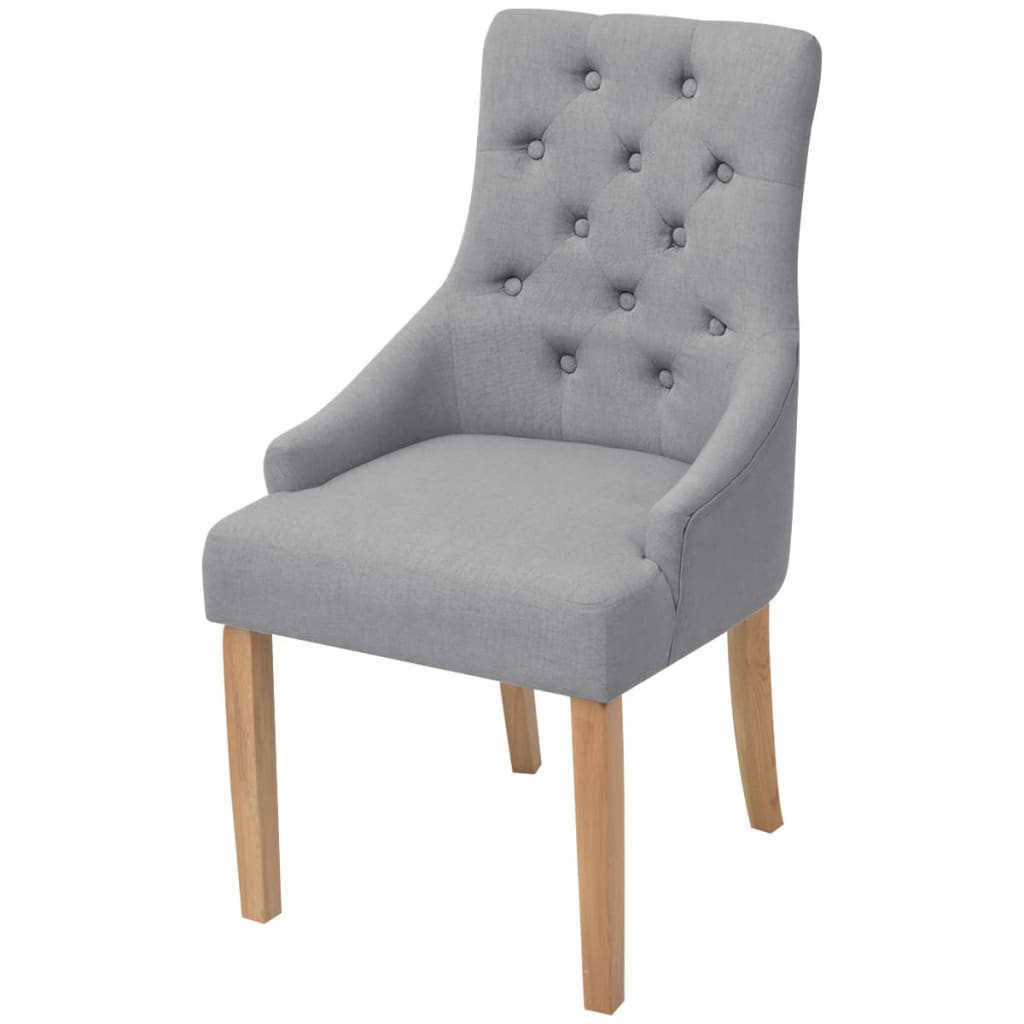 Chaises à manger lot de 6 gris clair tissu - XIOS