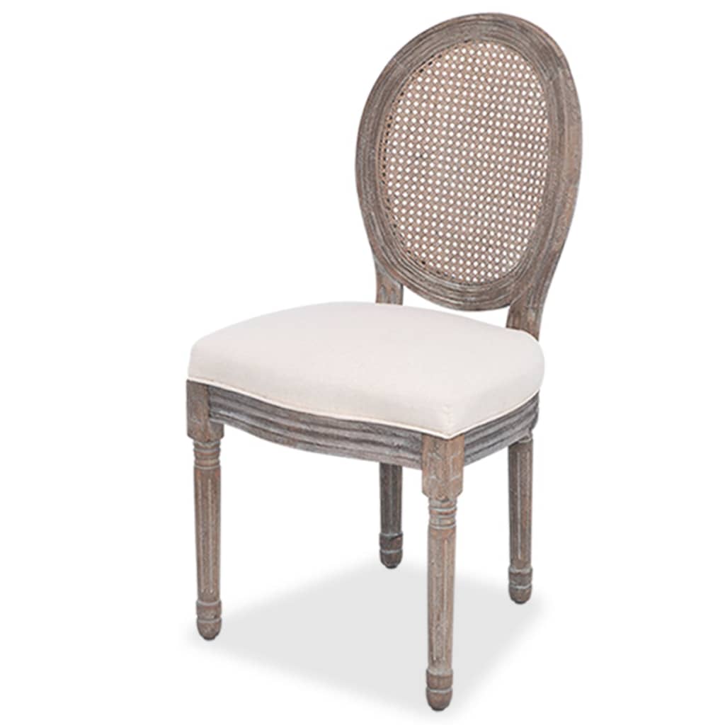 Chaises à manger lot de 6 crème tissu - XIOS