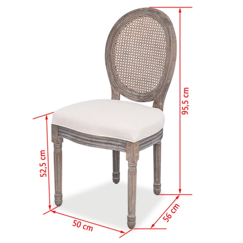 Chaises à manger lot de 6 crème tissu - XIOS