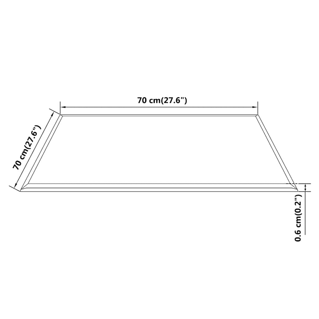Dessus de table carré Verre trempé 700 x 700 mm - XIOS