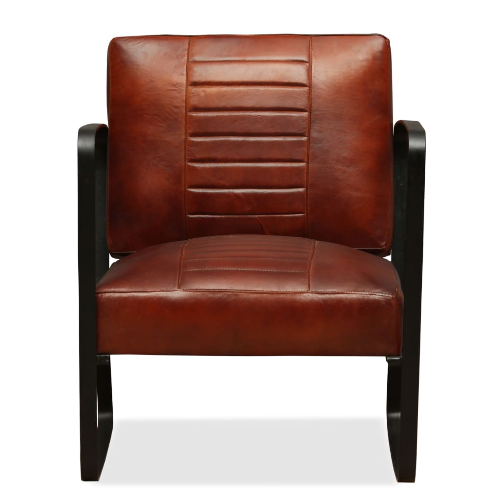 Fauteuil marron cuir véritable - XIOS