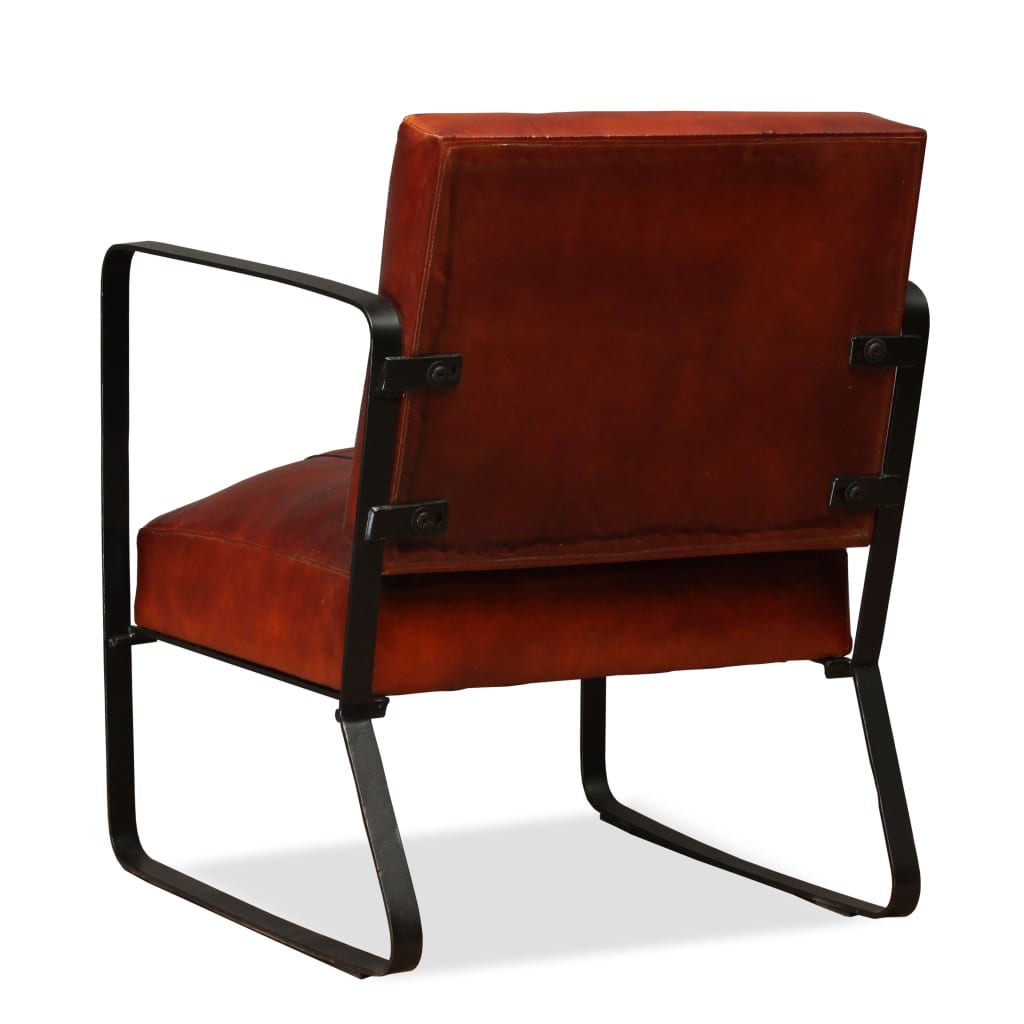 Fauteuil marron cuir véritable - XIOS