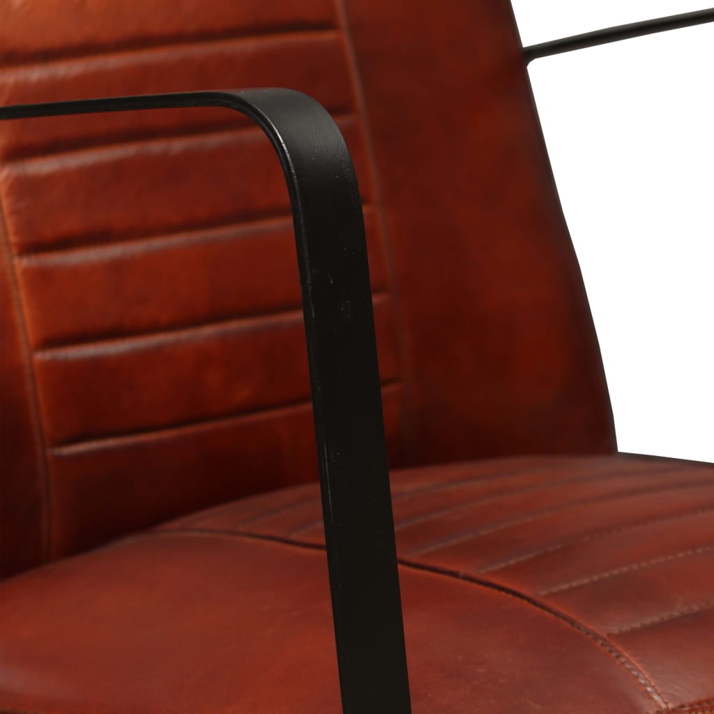 Fauteuil marron cuir véritable - XIOS