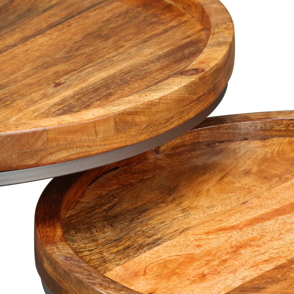 Ensemble de tables d'appoint 2 pcs Bois de manguier massif - XIOS