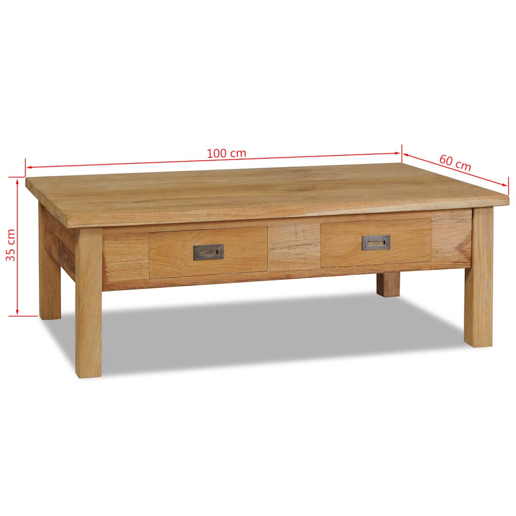Table basse teck massif 100x60x35 cm - XIOS