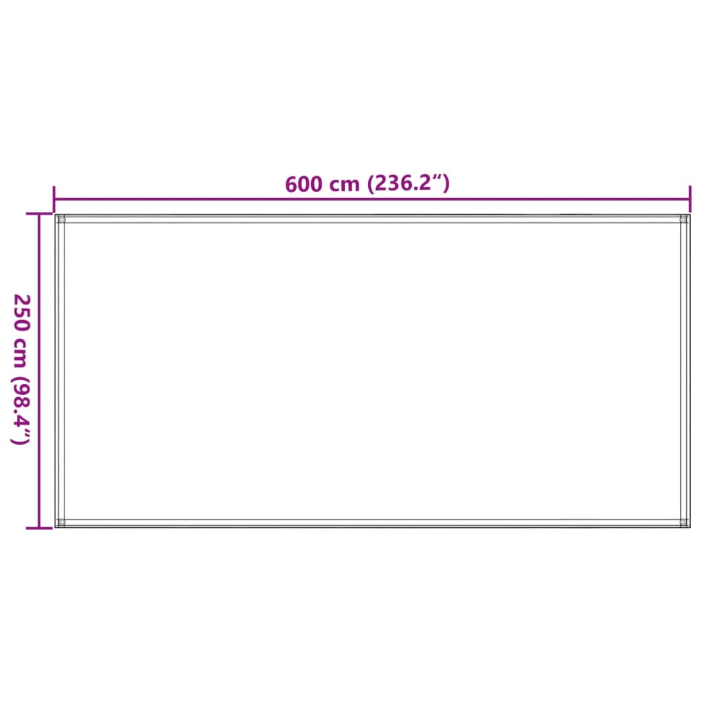 Tapis de tente 250 x 600 cm Anthracite Accessoires de tente vidaXL