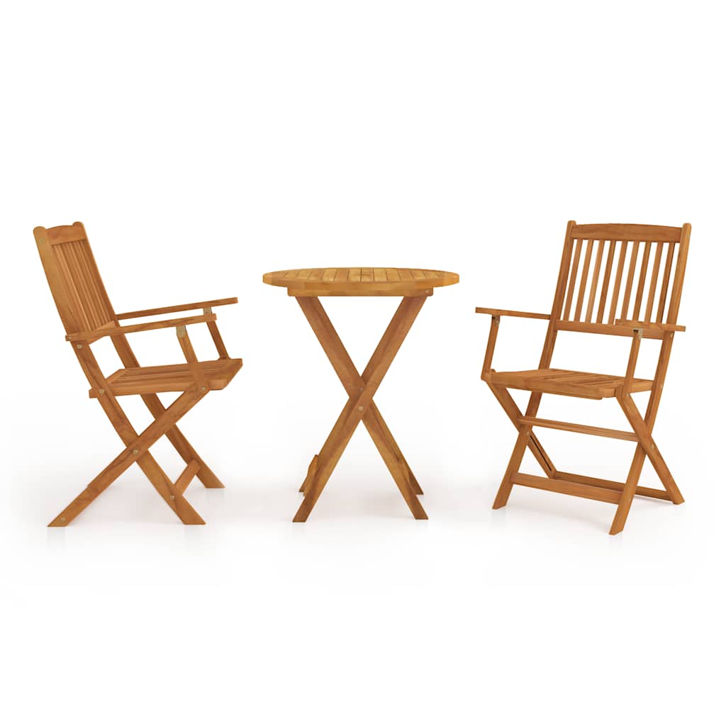 Mobilier de bistro pliable 3 pcs Bois d'acacia solide - XIOS
