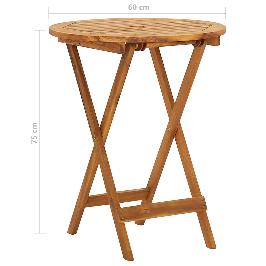 Mobilier de bistro pliable 3 pcs Bois d'acacia solide - XIOS