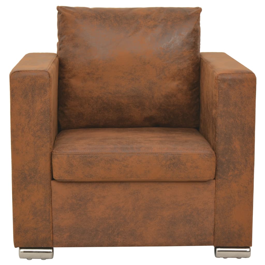 Fauteuil marron 82 x 73 x 82 cm en similicuir suédé - XIOS