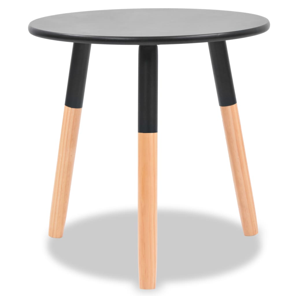 Ensemble de tables d'appoint 2 pcs Bois de pin massif Noir - XIOS