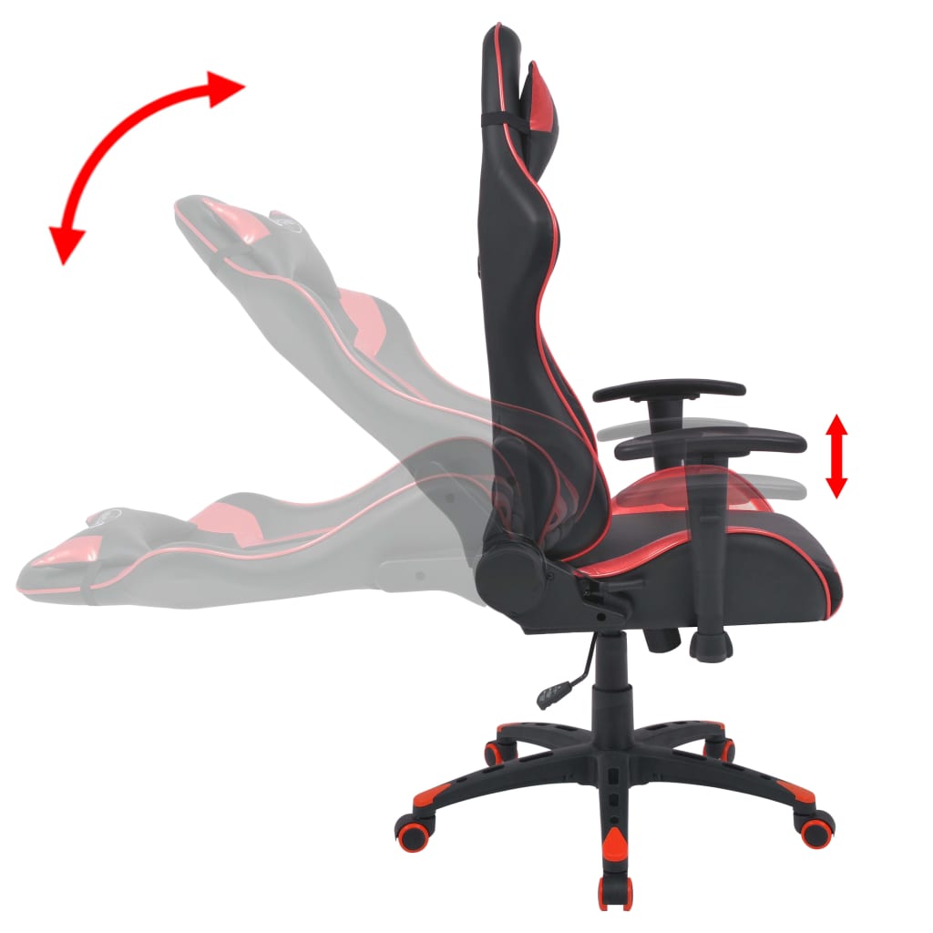 Chaise de bureau inclinable Cuir artificiel Rouge Chaises de bureau vidaXL