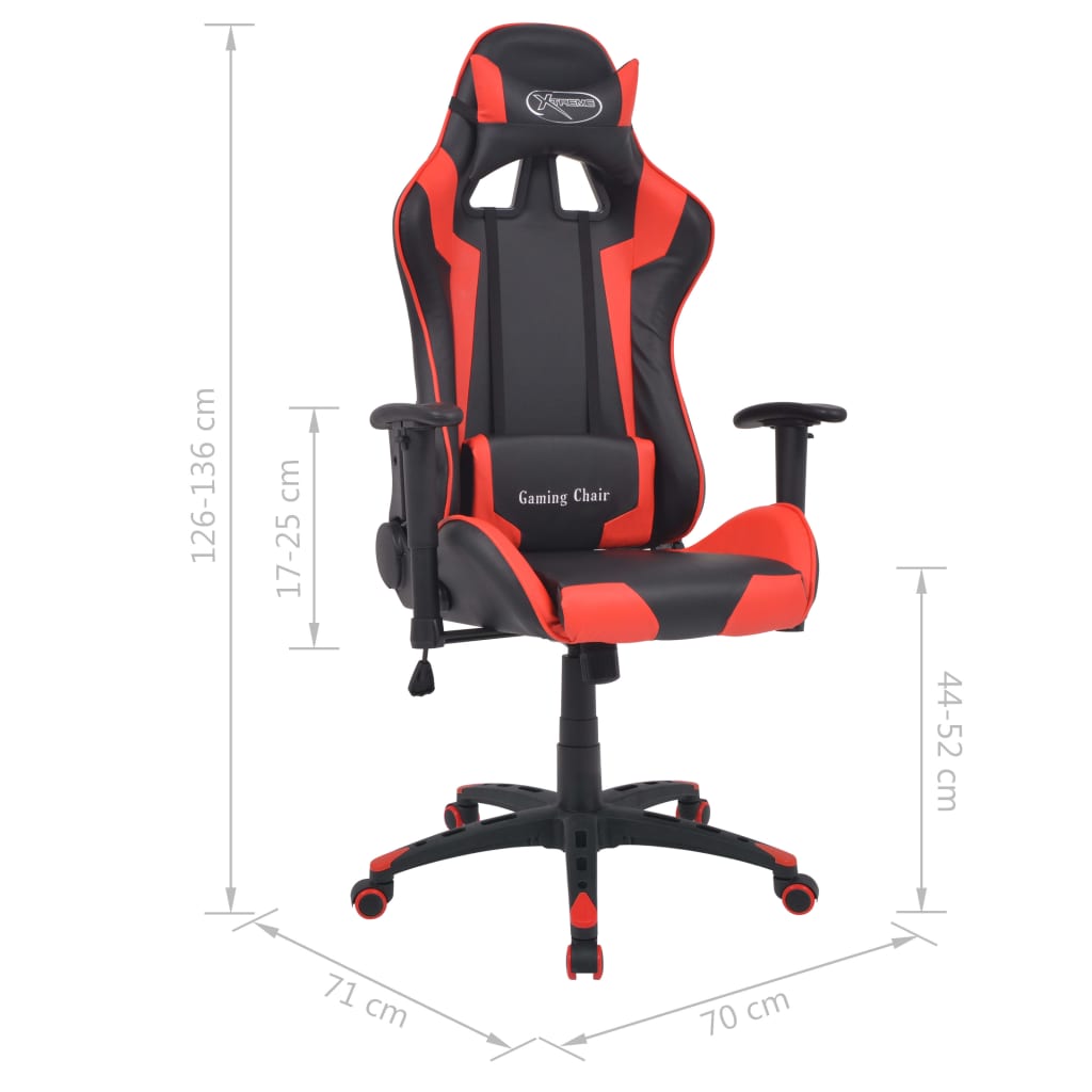 Chaise de bureau inclinable Cuir artificiel Rouge Chaises de bureau vidaXL
