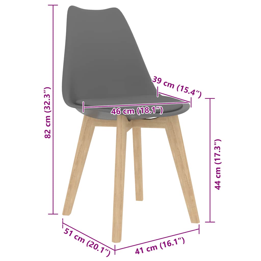 Chaises à manger lot de 4 Gris Plastique
