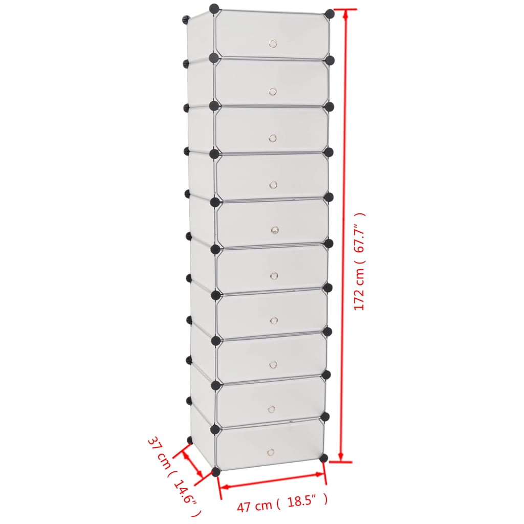 Armoire à chaussures avec 10 compartiments Blanc - XIOS