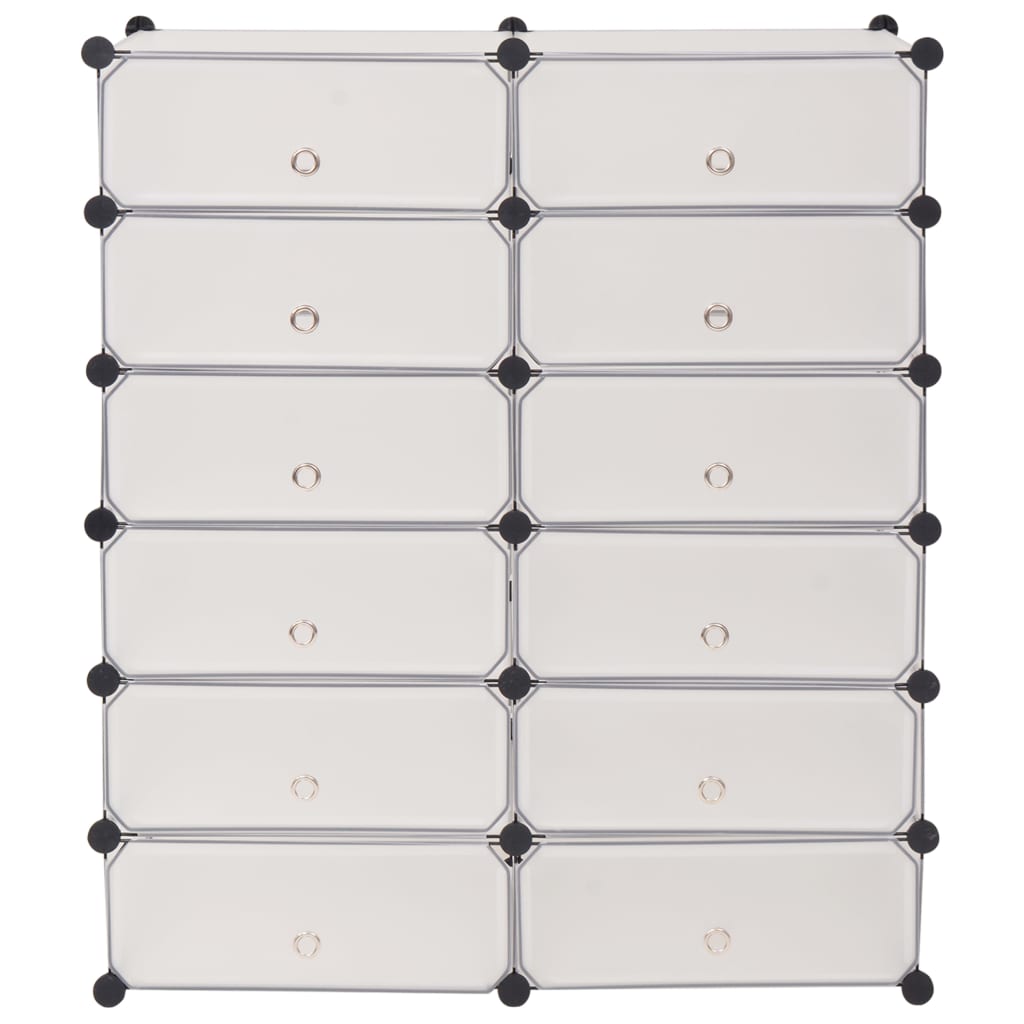 Armoire à chaussures avec 12 compartiments Blanc - XIOS